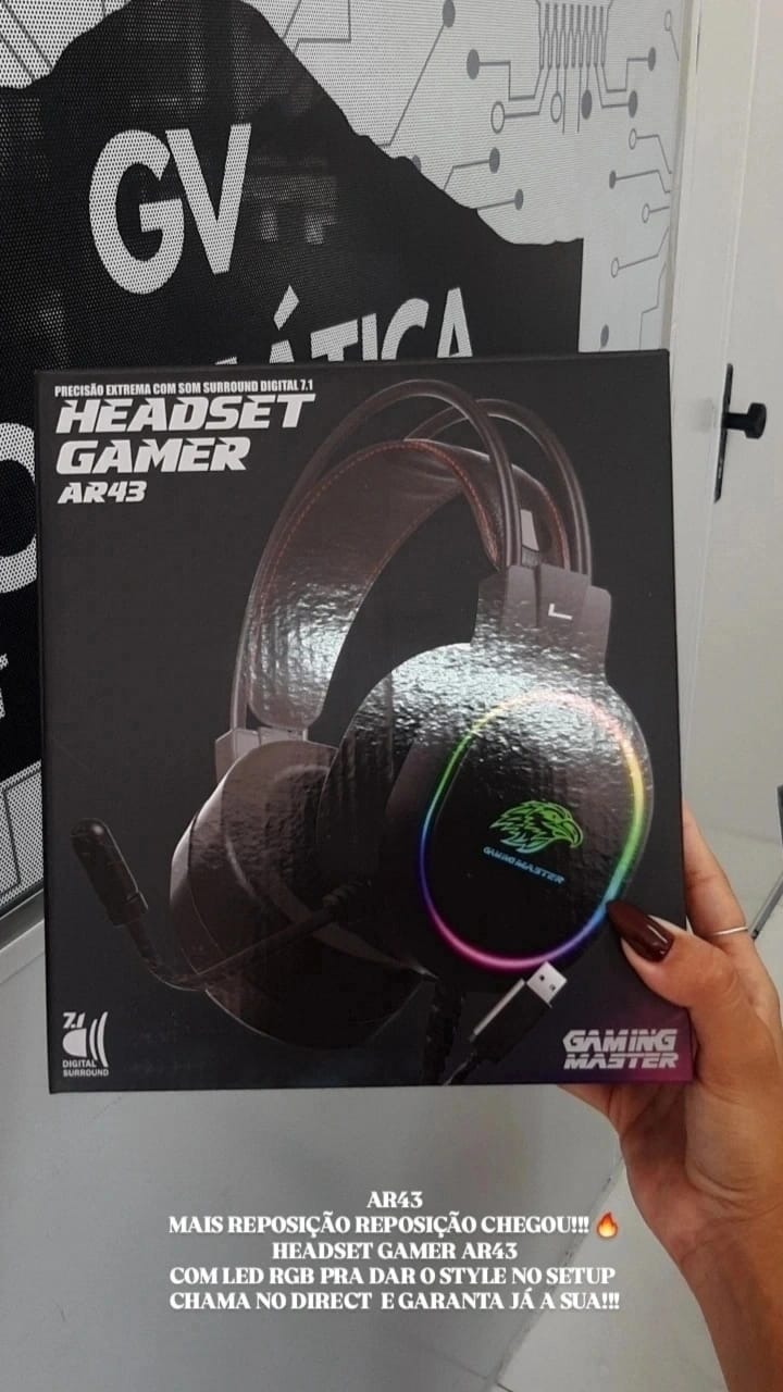 Headset gamer AR43 com iluminação RGB