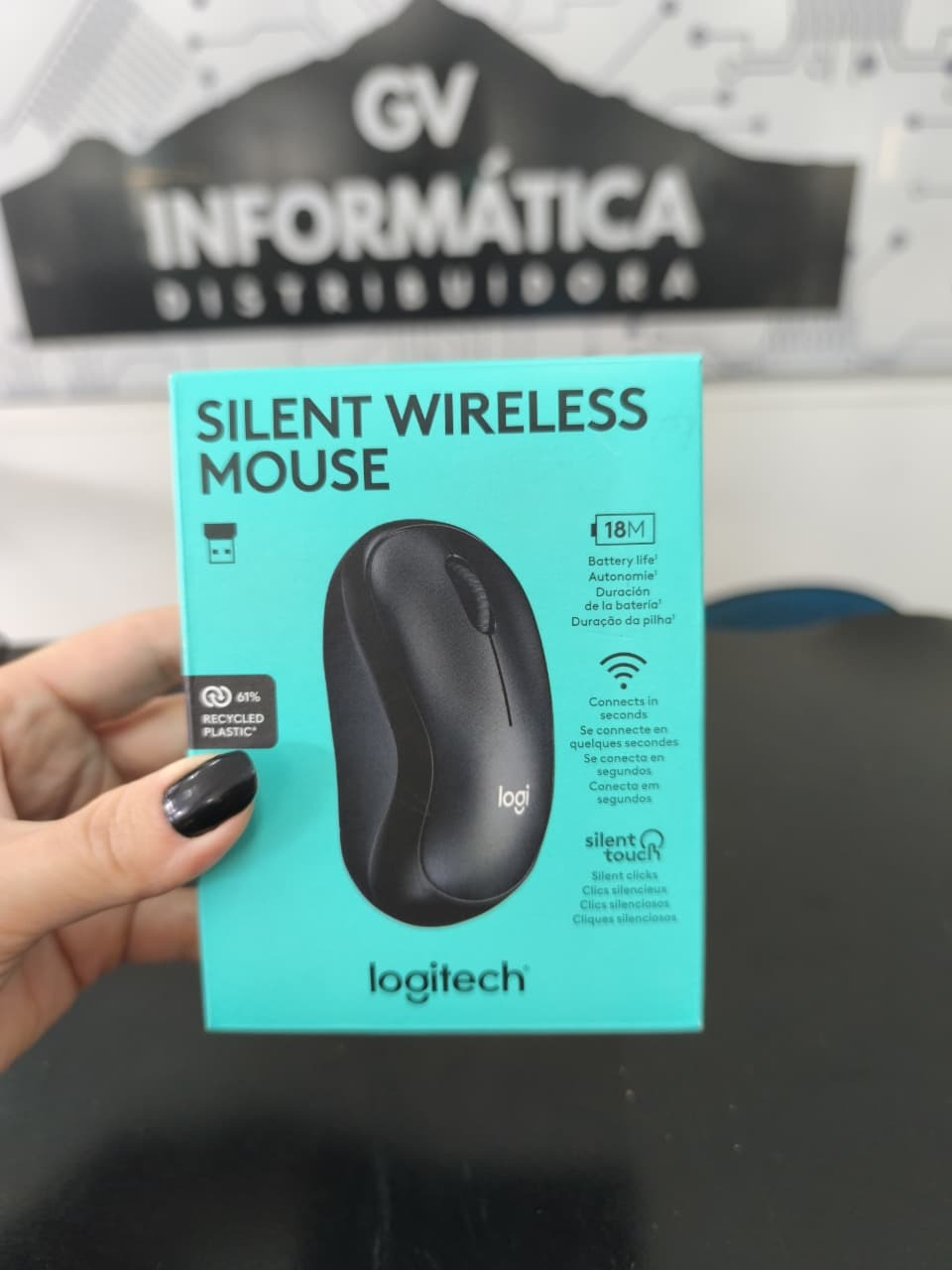 Mouse sem fio silencioso Logitech