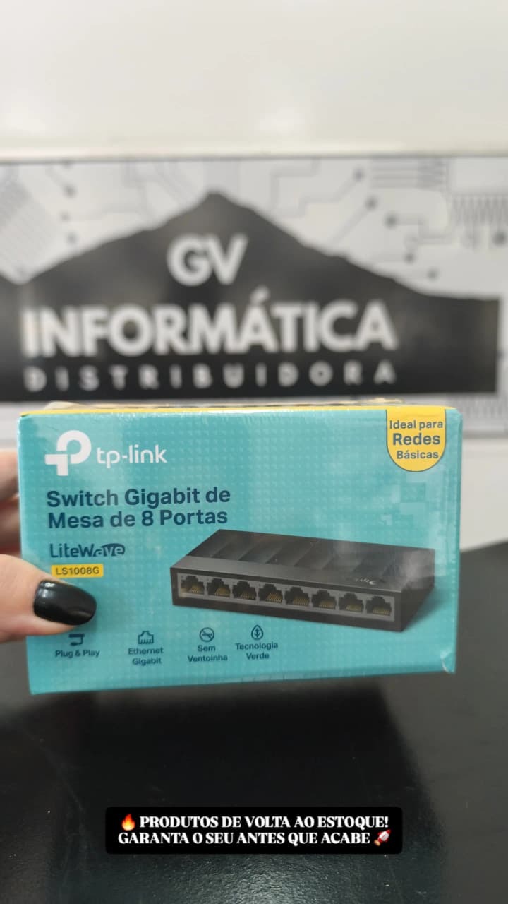 Switch TP-Link Gigabit de oito portas